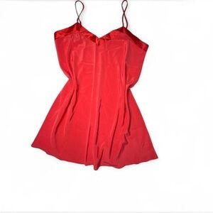 Lane Bryant Vibrant Red Satin Slip Dress Nightgown‎ with Adjustable Straps